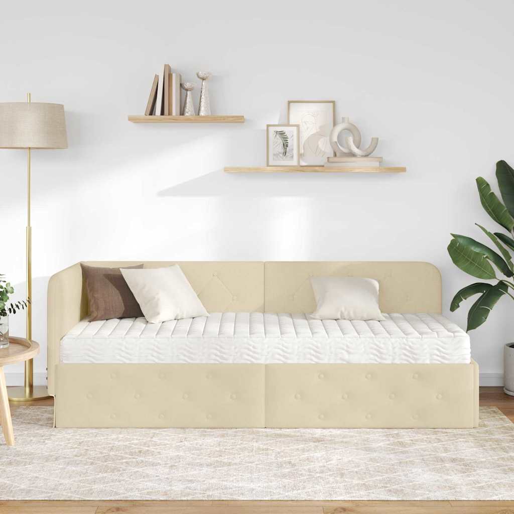 Sarokágy keret Krém 80 x 200 cm szövet