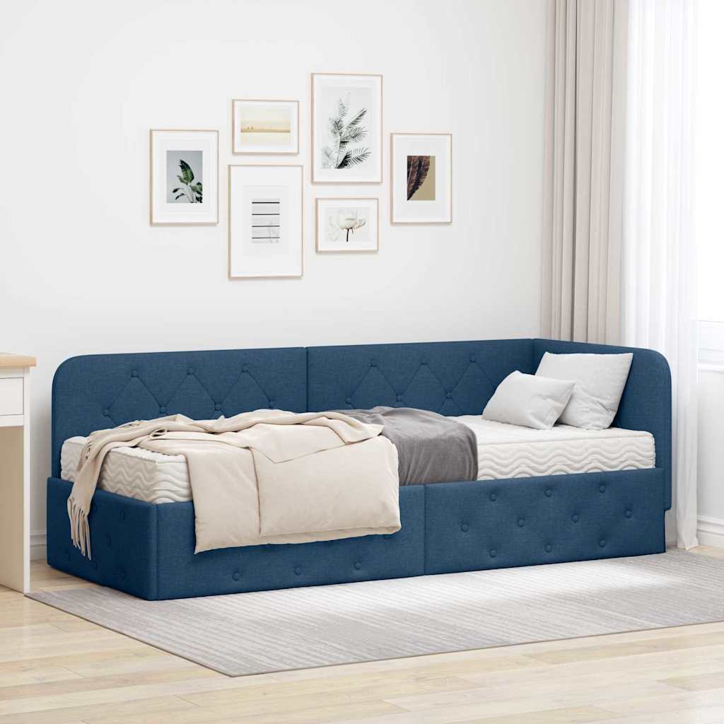 Sarokágy keret Kék 80 x 200 cm szövet