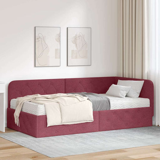 Sarokágy keret Bordó 90 x 200 cm szövet
