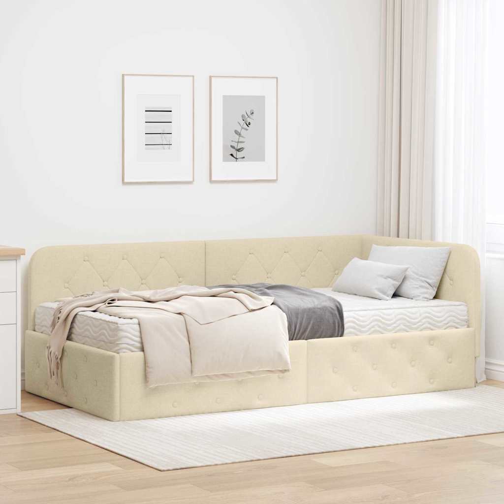 Sarokágy keret Krém 100 x 200 cm szövet