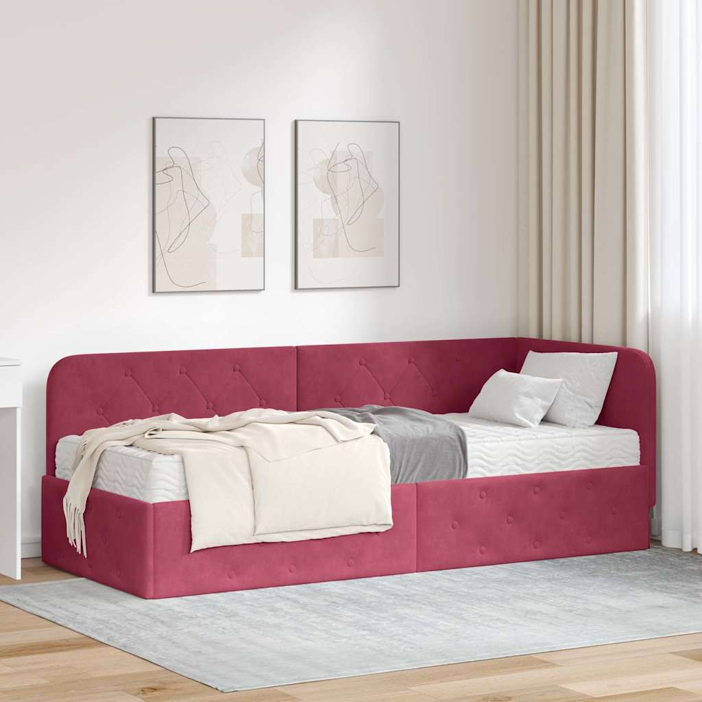 Sarokágy keret Bordó 80 x 200 cm Bársony