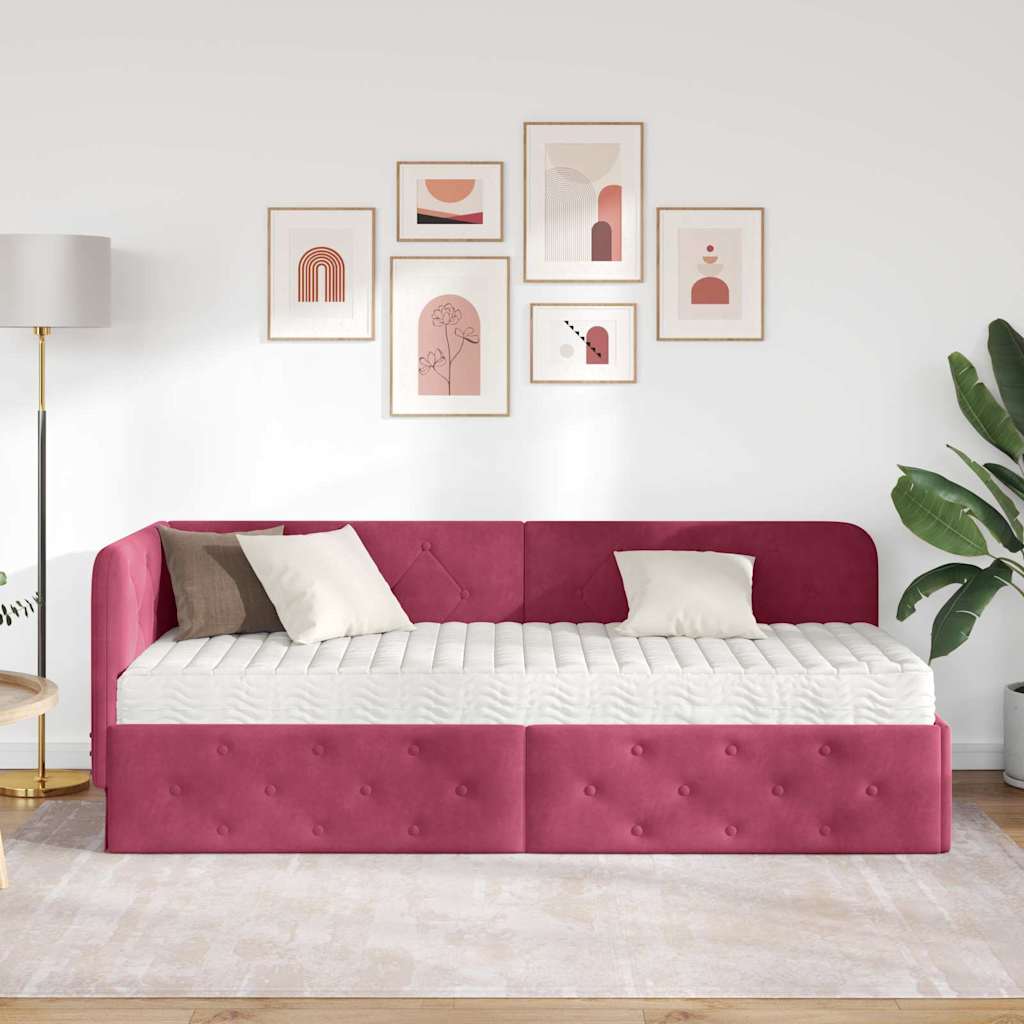 Sarokágy keret Bordó 80 x 200 cm Bársony