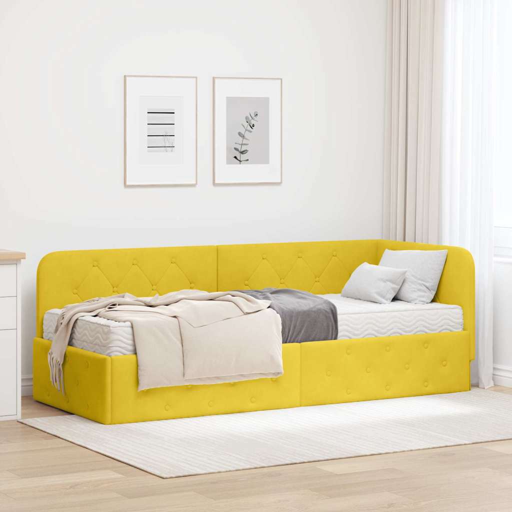 Sarokágy keret Sárga 80 x 200 cm Bársony