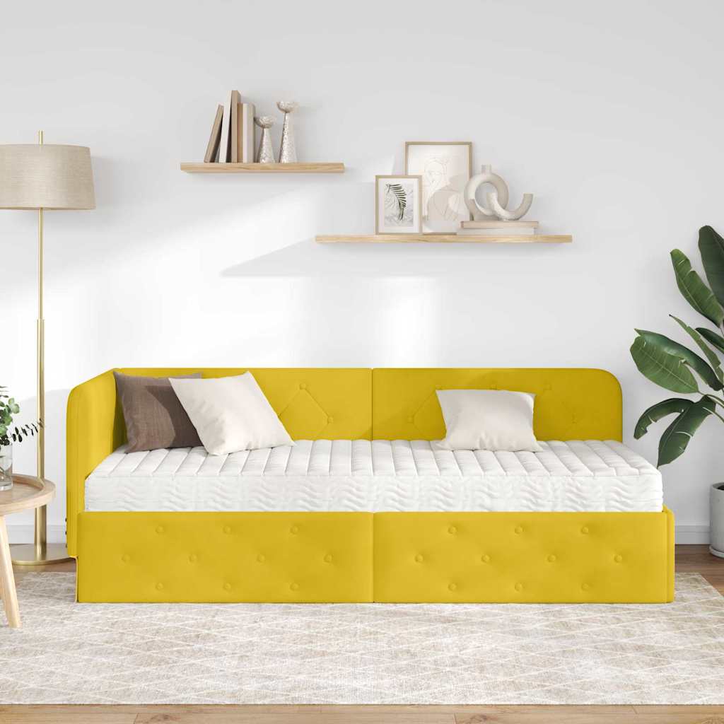 Sarokágy keret Sárga 80 x 200 cm Bársony