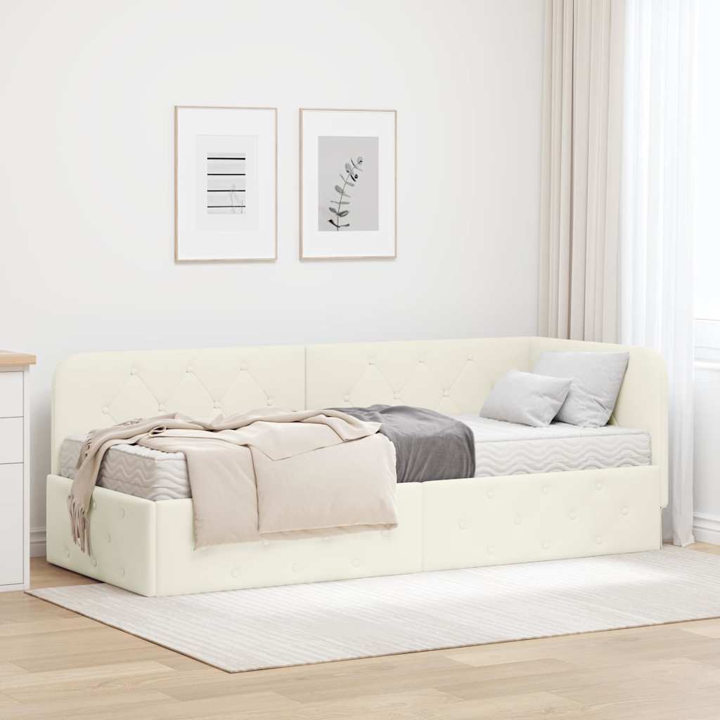 Sarokágy keret Krém 80 x 200 cm Bársony