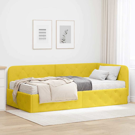 Sarokágy keret Sárga 90 x 200 cm Bársony