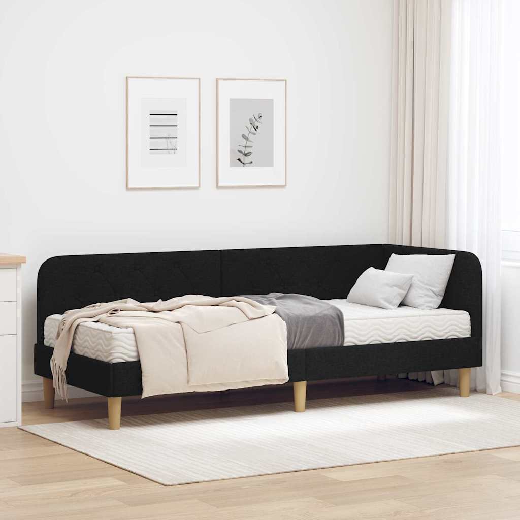 Sarokágy keret Fekete 80 x 200 cm szövet