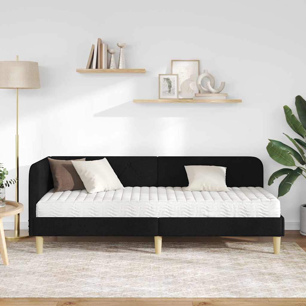 Sarokágy keret Fekete 80 x 200 cm szövet
