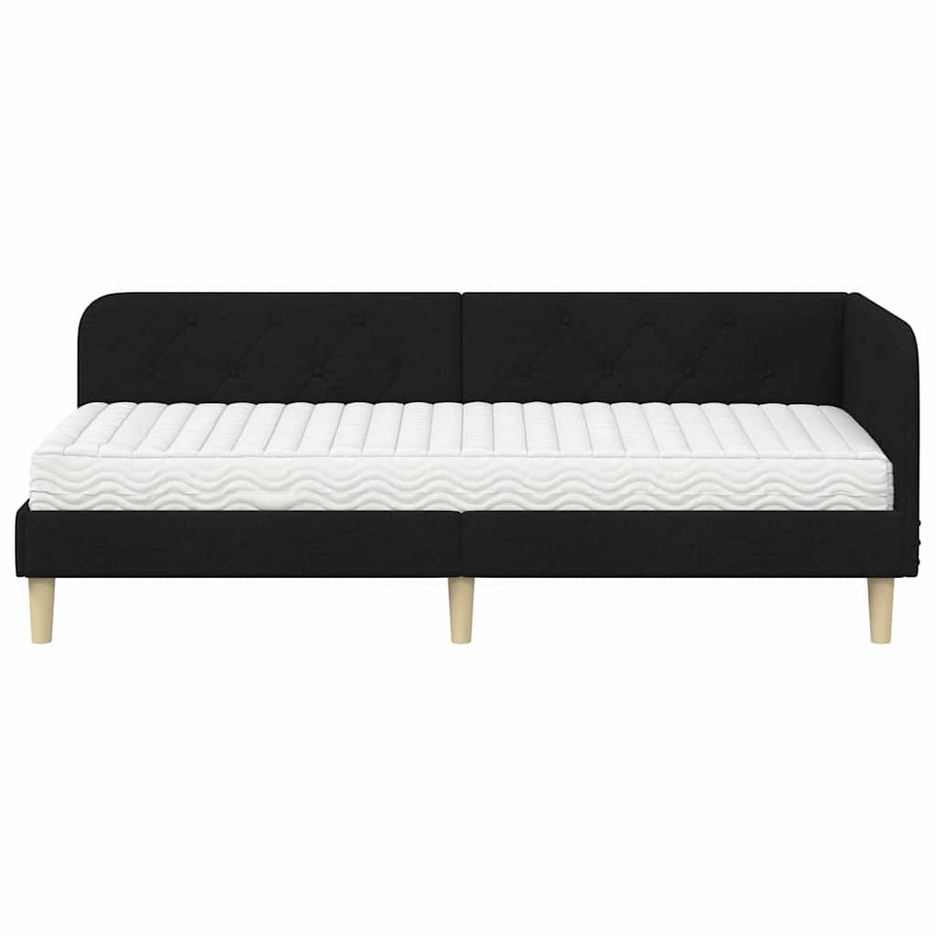 Sarokágy keret Fekete 80 x 200 cm szövet
