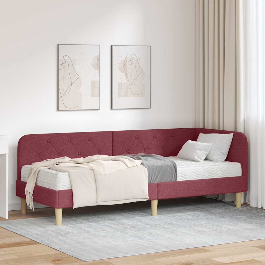 Sarokágy keret Bordó 80 x 200 cm szövet
