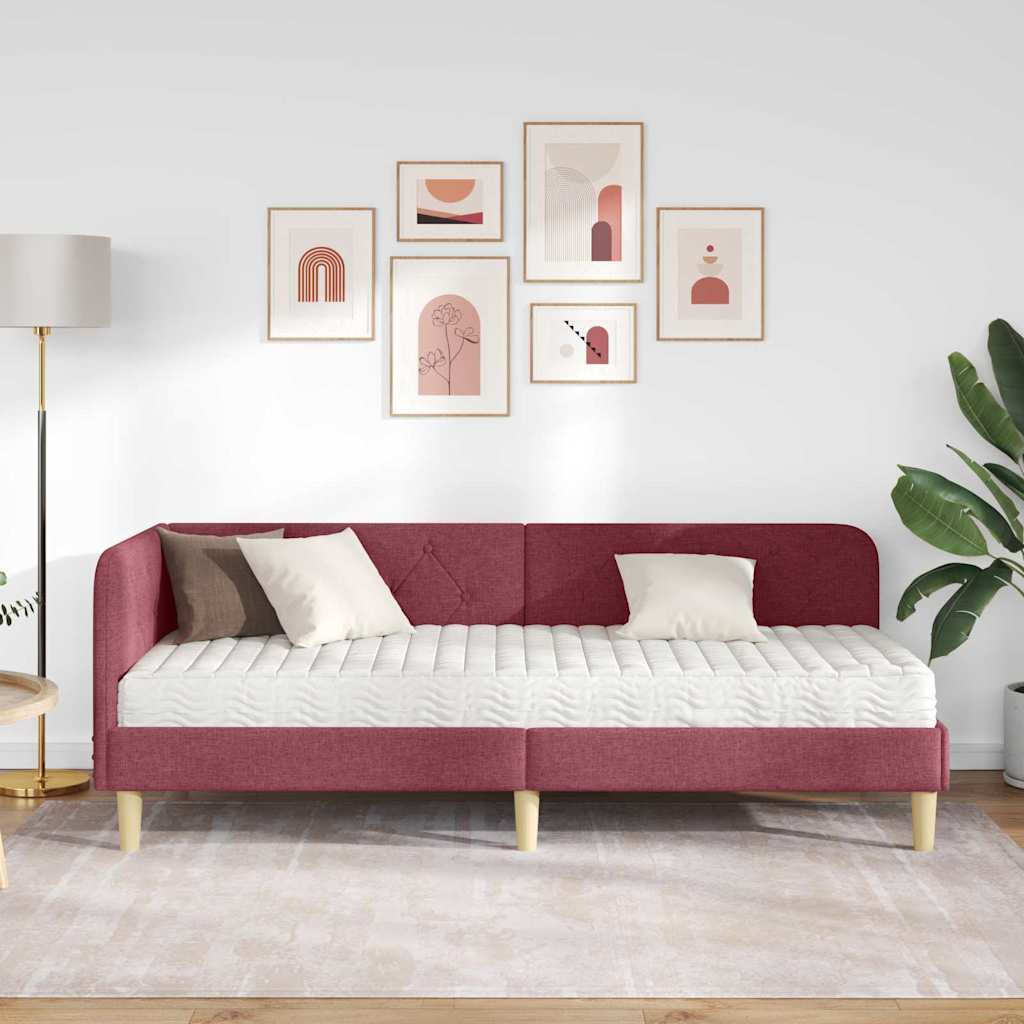 Sarokágy keret Bordó 80 x 200 cm szövet