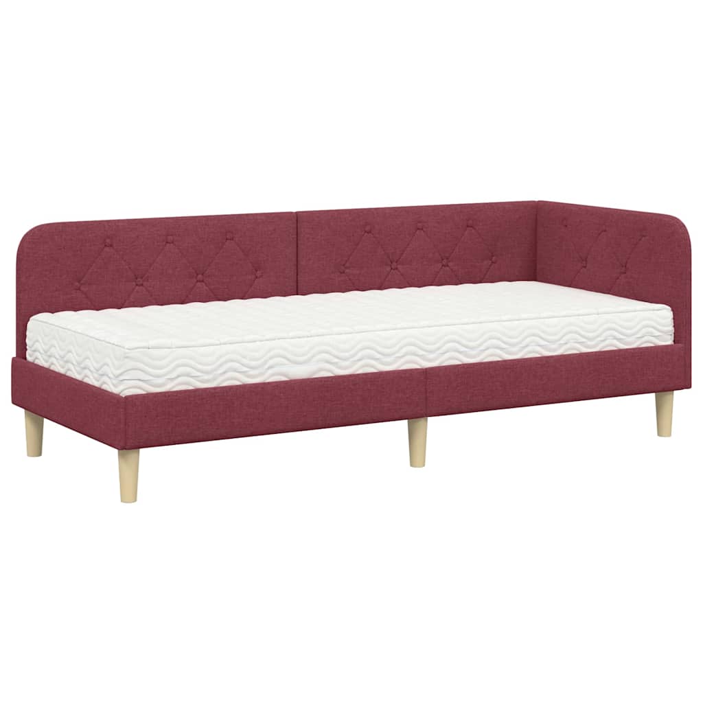Sarokágy keret Bordó 80 x 200 cm szövet