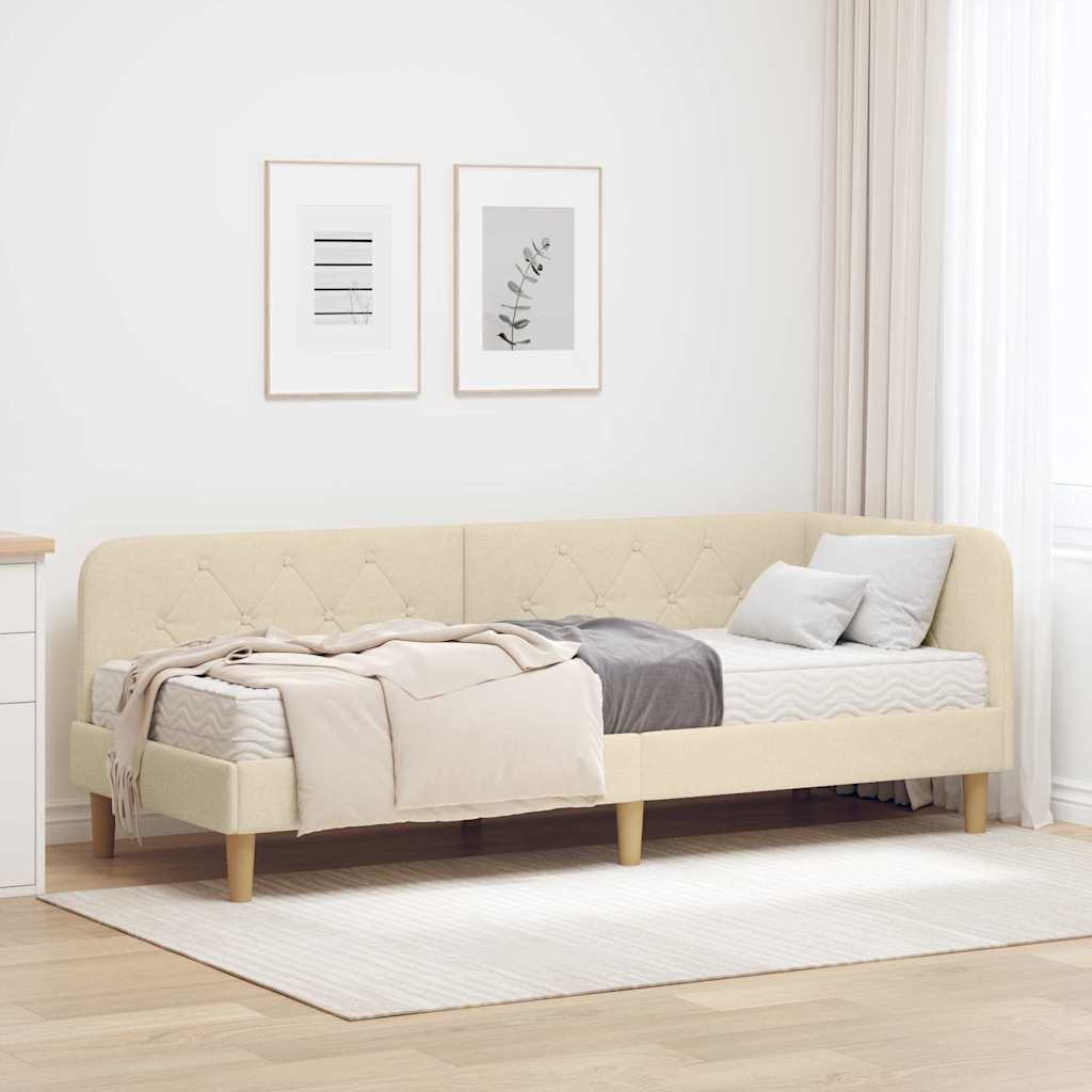 Sarokágy keret Krém 80 x 200 cm szövet