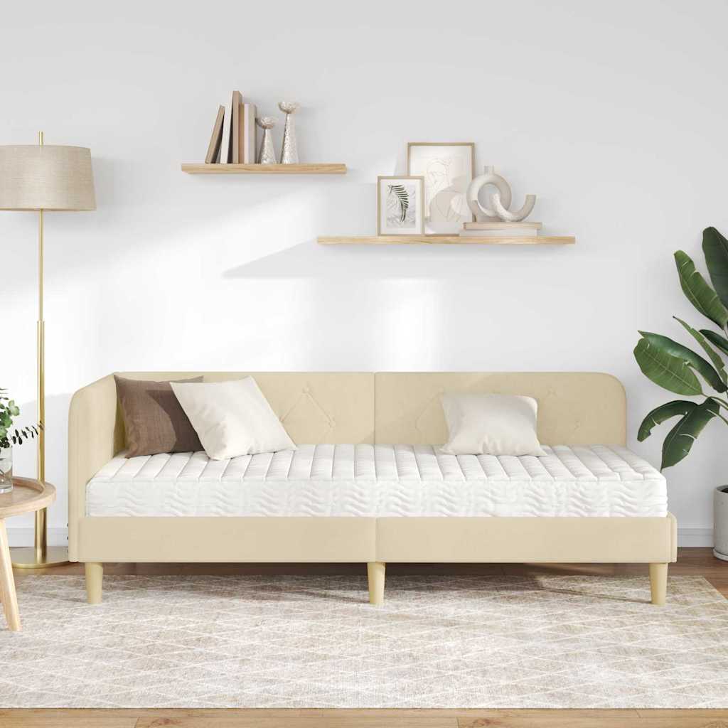 Sarokágy keret Krém 80 x 200 cm szövet