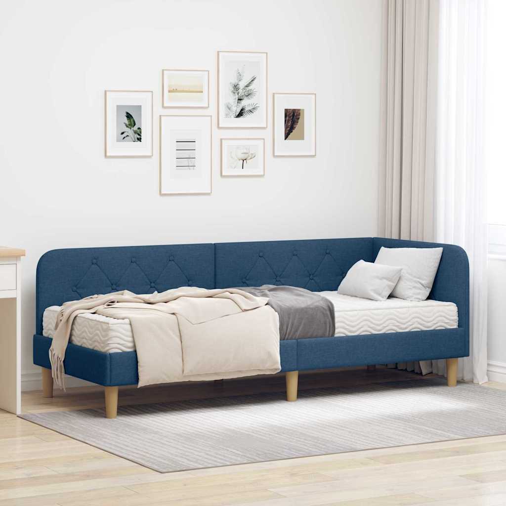 Sarokágy keret Kék 80 x 200 cm szövet