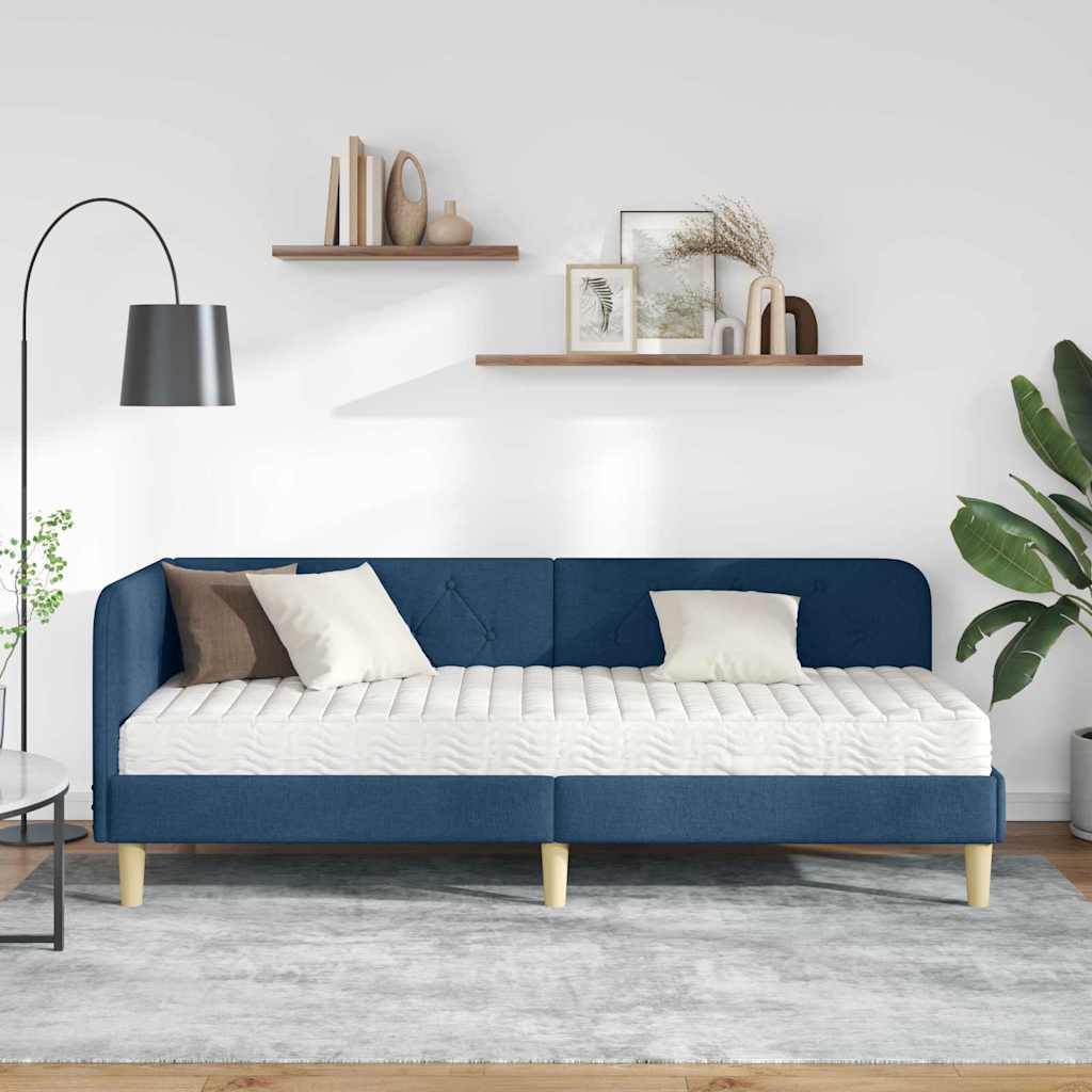Sarokágy keret Kék 80 x 200 cm szövet