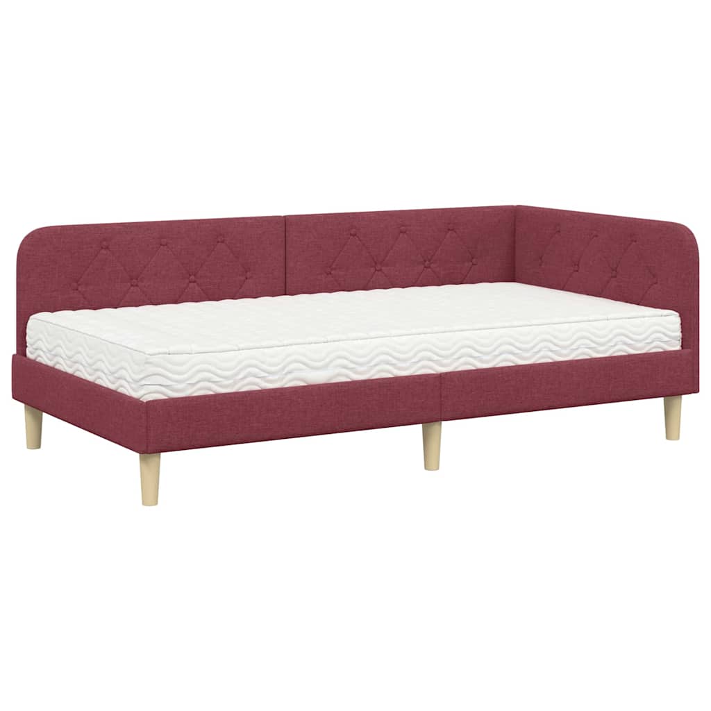 Sarokágy keret Bordó 90 x 200 cm szövet