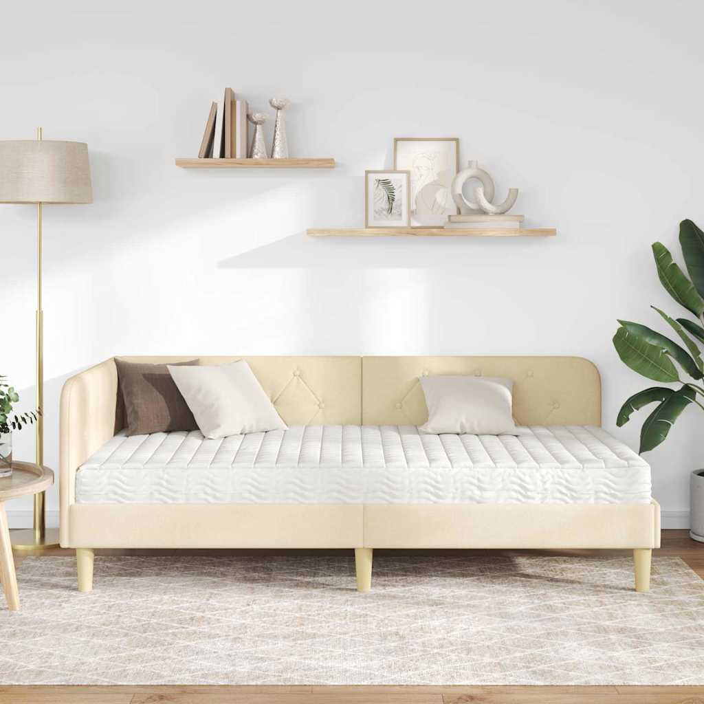 Sarokágy keret Krém 90 x 200 cm szövet