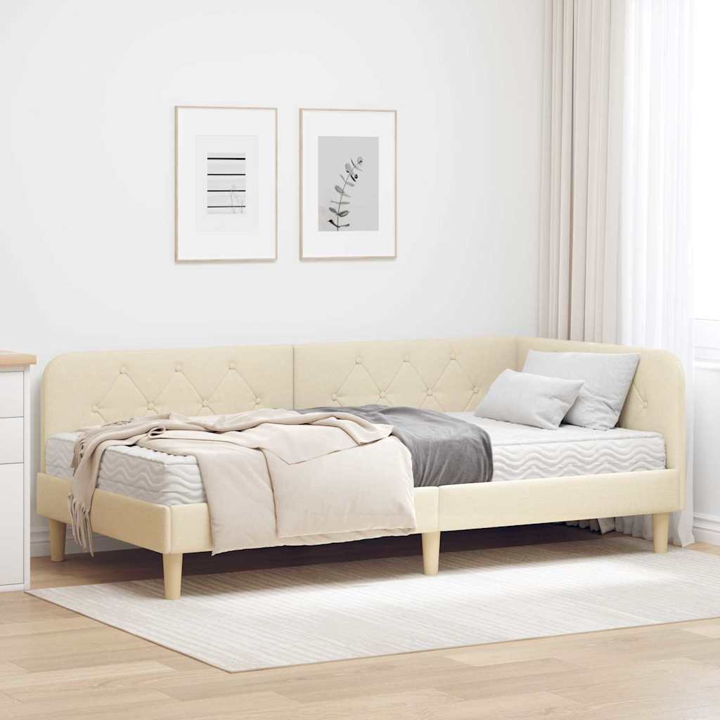 Sarokágy keret Krém 100 x 200 cm szövet
