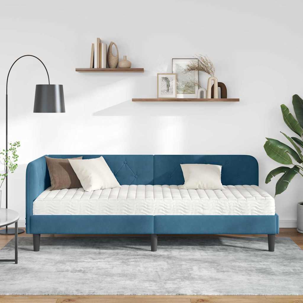 Sarokágy keret Kék 80 x 200 cm Bársony