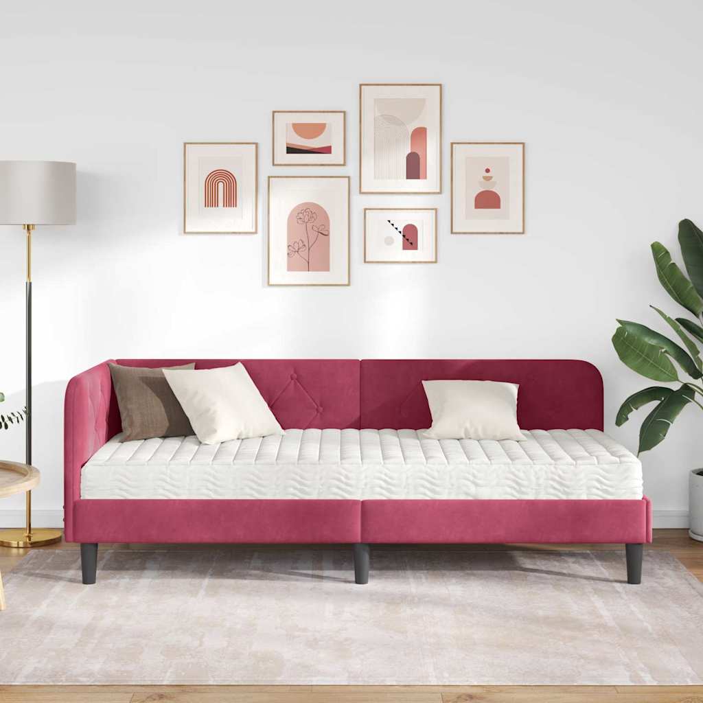 Sarokágy keret Bordó 80 x 200 cm Bársony