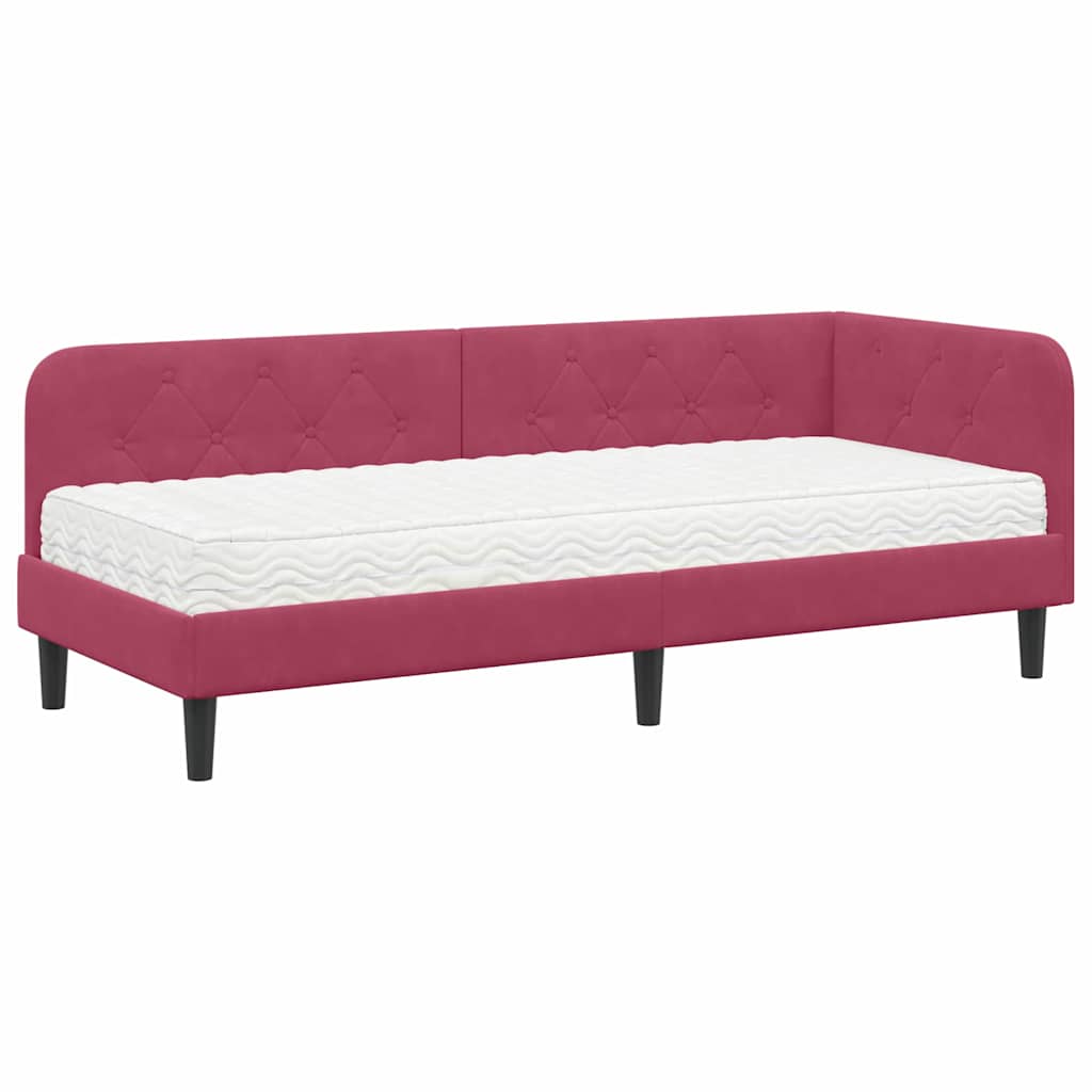 Sarokágy keret Bordó 80 x 200 cm Bársony