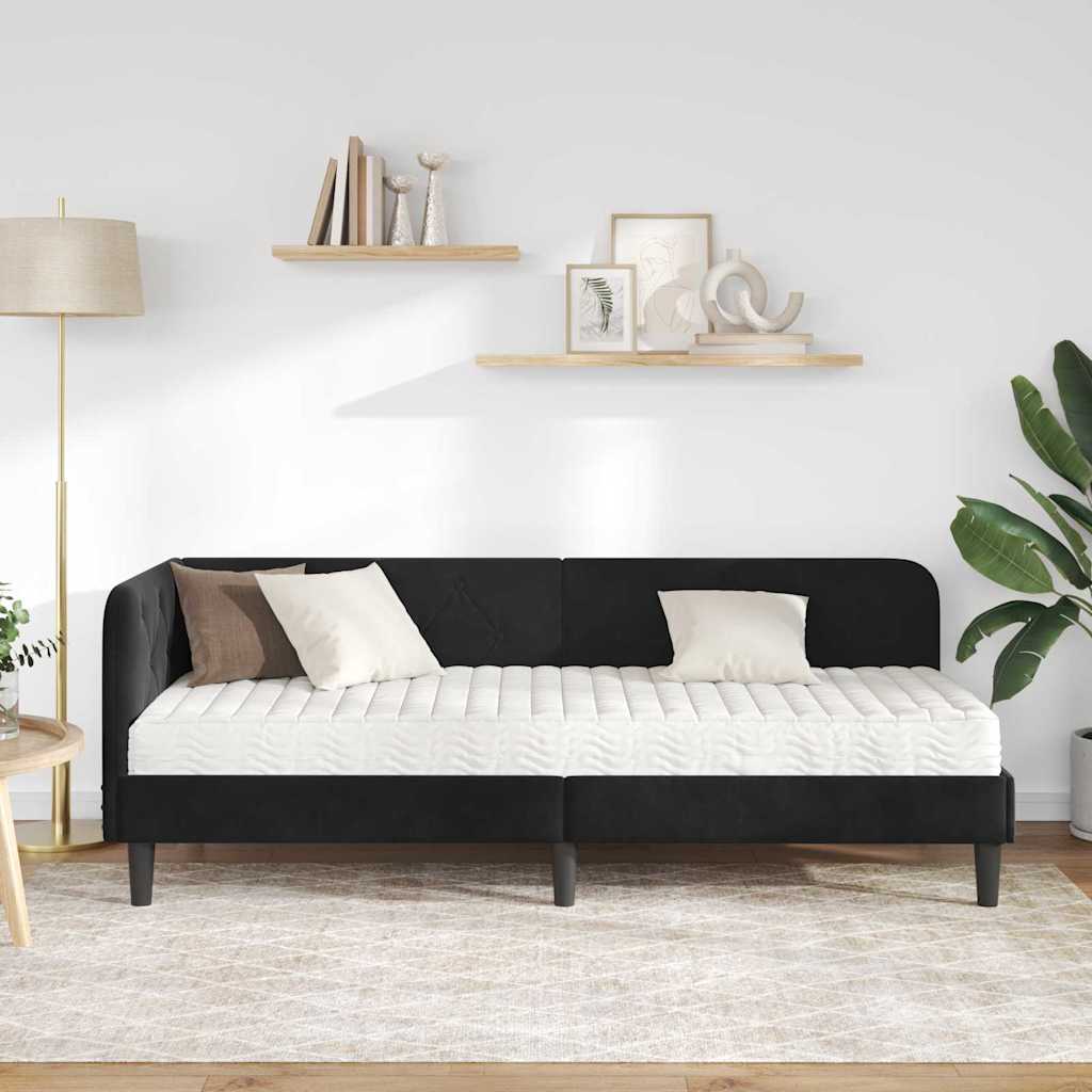 Sarokágy keret Fekete 80 x 200 cm Bársony