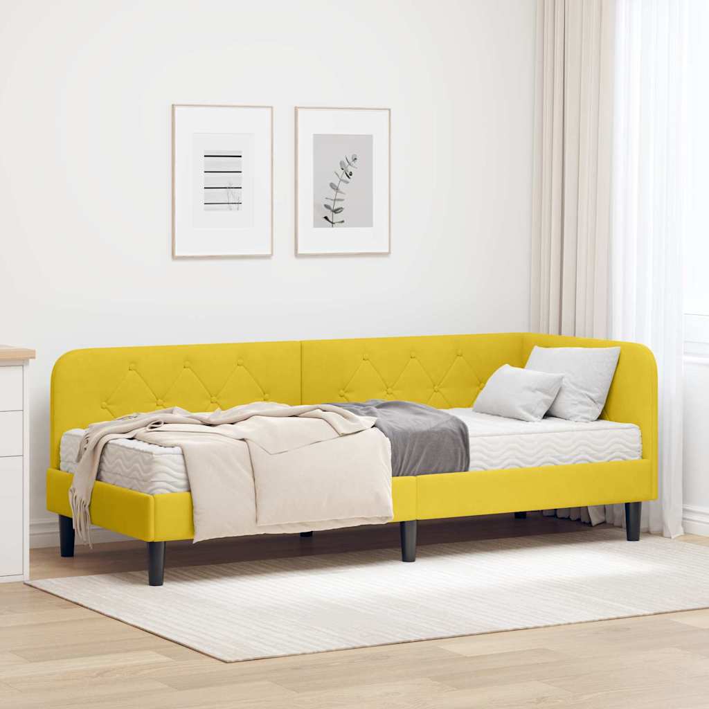 Sarokágy keret Sárga 80 x 200 cm Bársony