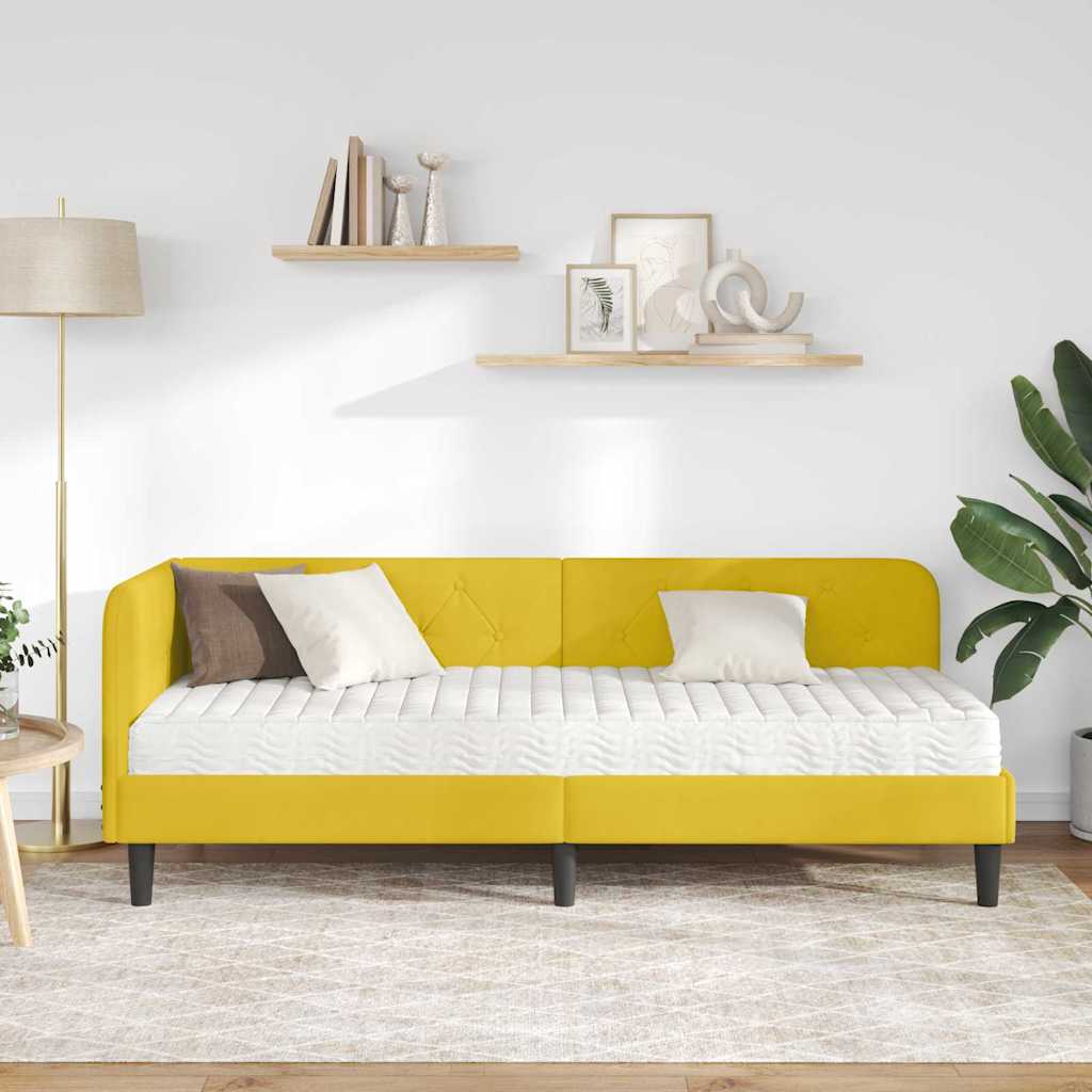 Sarokágy keret Sárga 80 x 200 cm Bársony