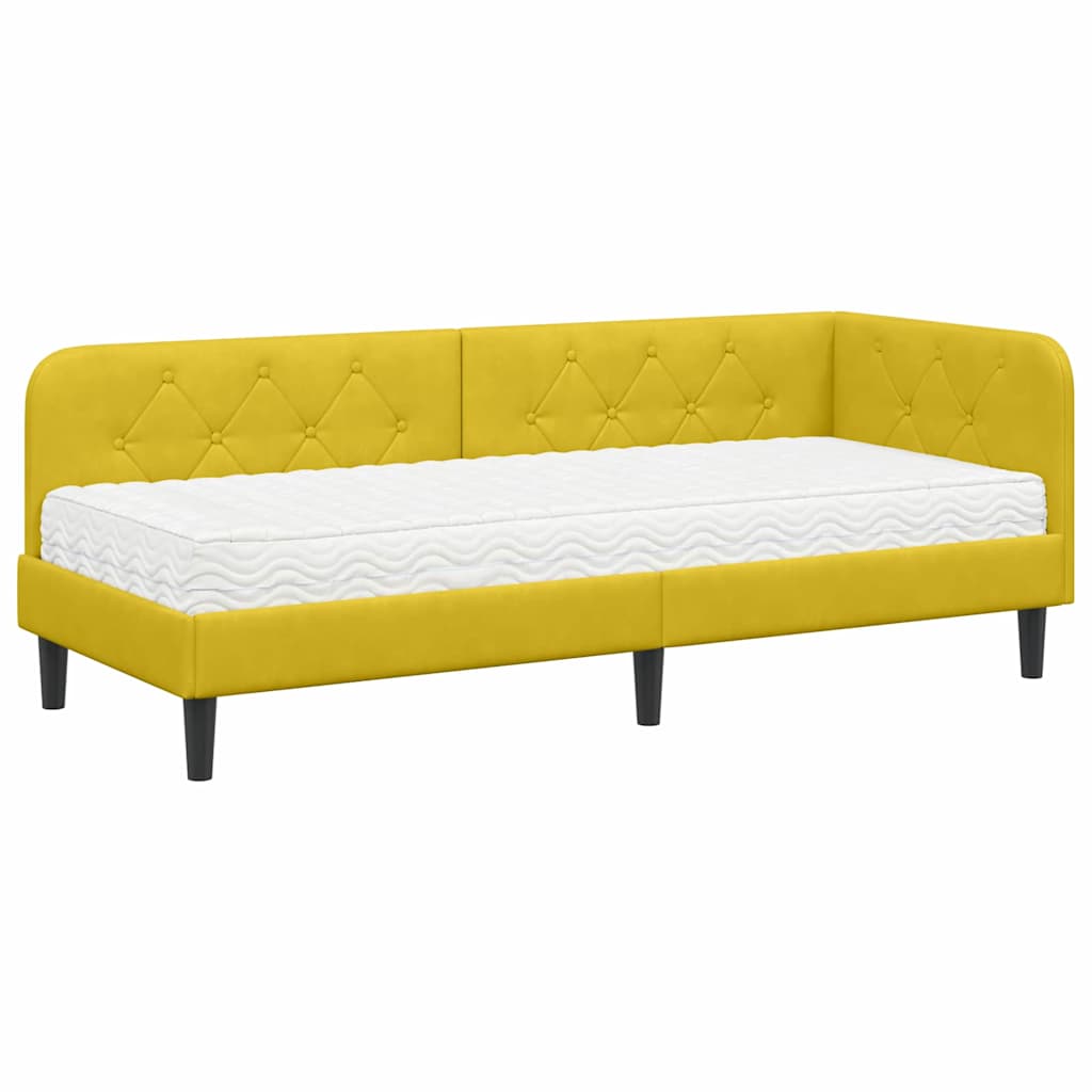 Sarokágy keret Sárga 80 x 200 cm Bársony