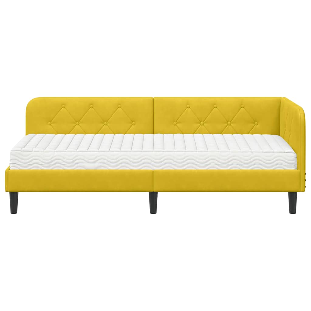 Sarokágy keret Sárga 80 x 200 cm Bársony