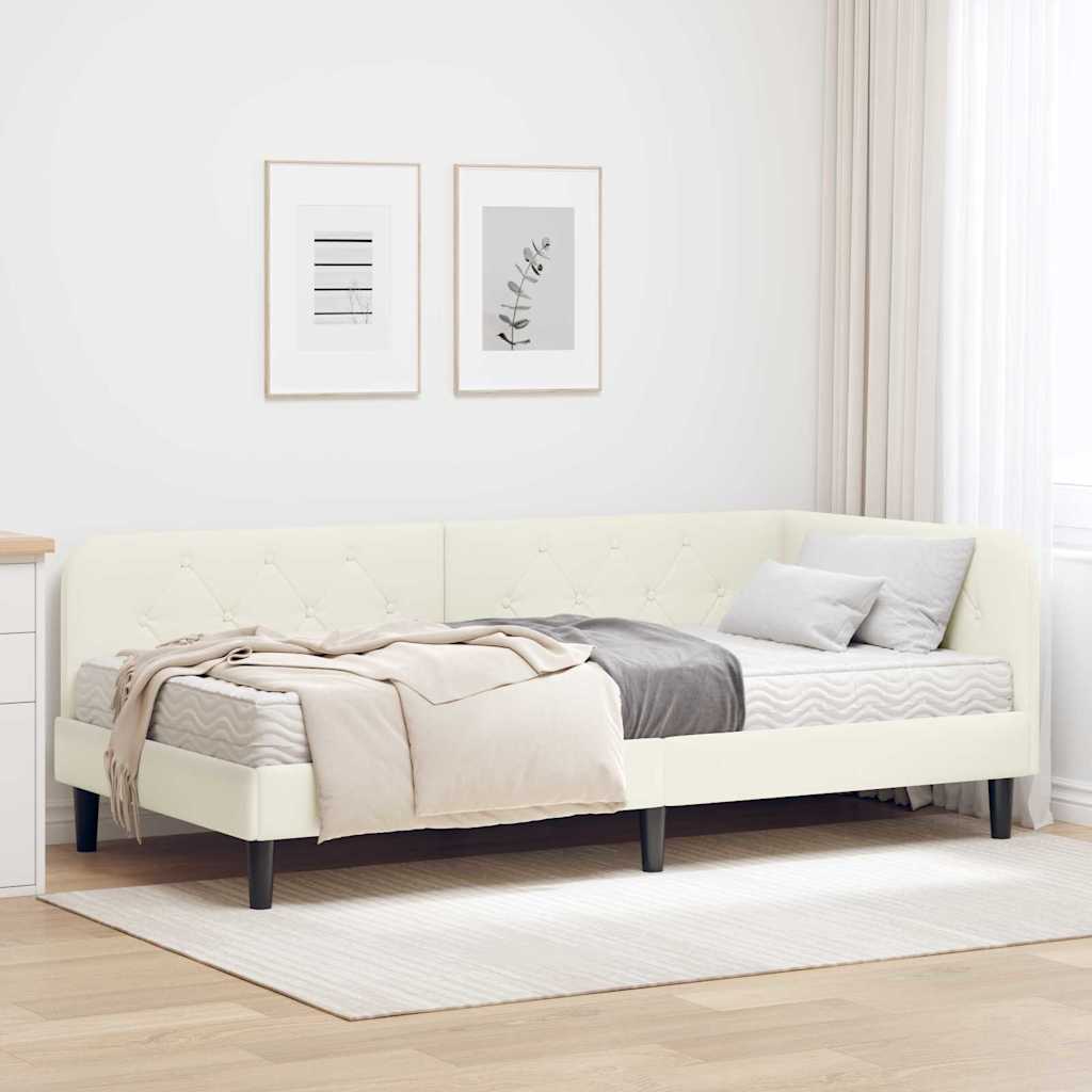 Sarokágy keret Krém 90 x 190 cm Bársony
