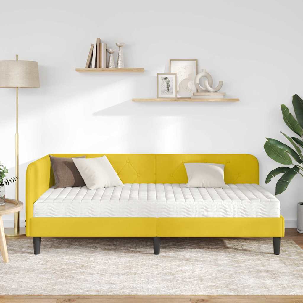 Sarokágy keret Sárga 100 x 200 cm Bársony