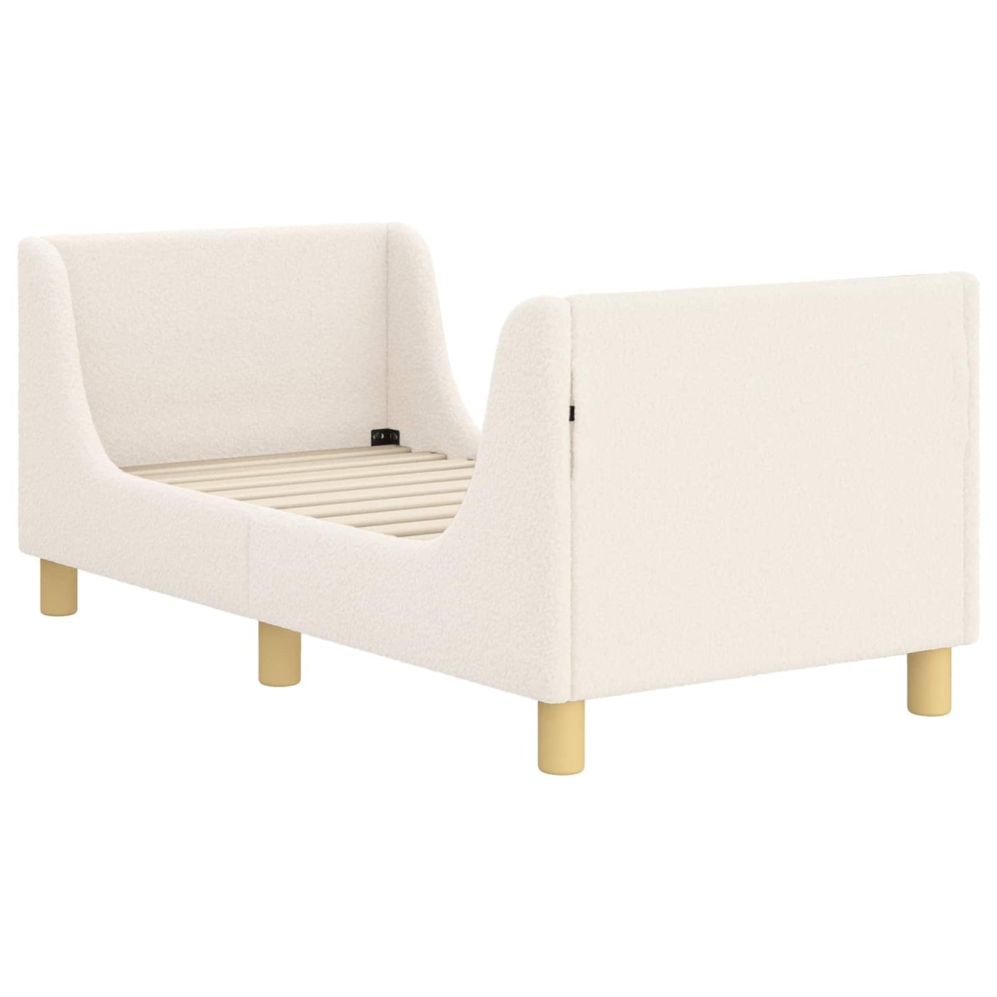 Gyerekágy keret fejtámlával Krémszínű 70 x 140 cm Bouclé