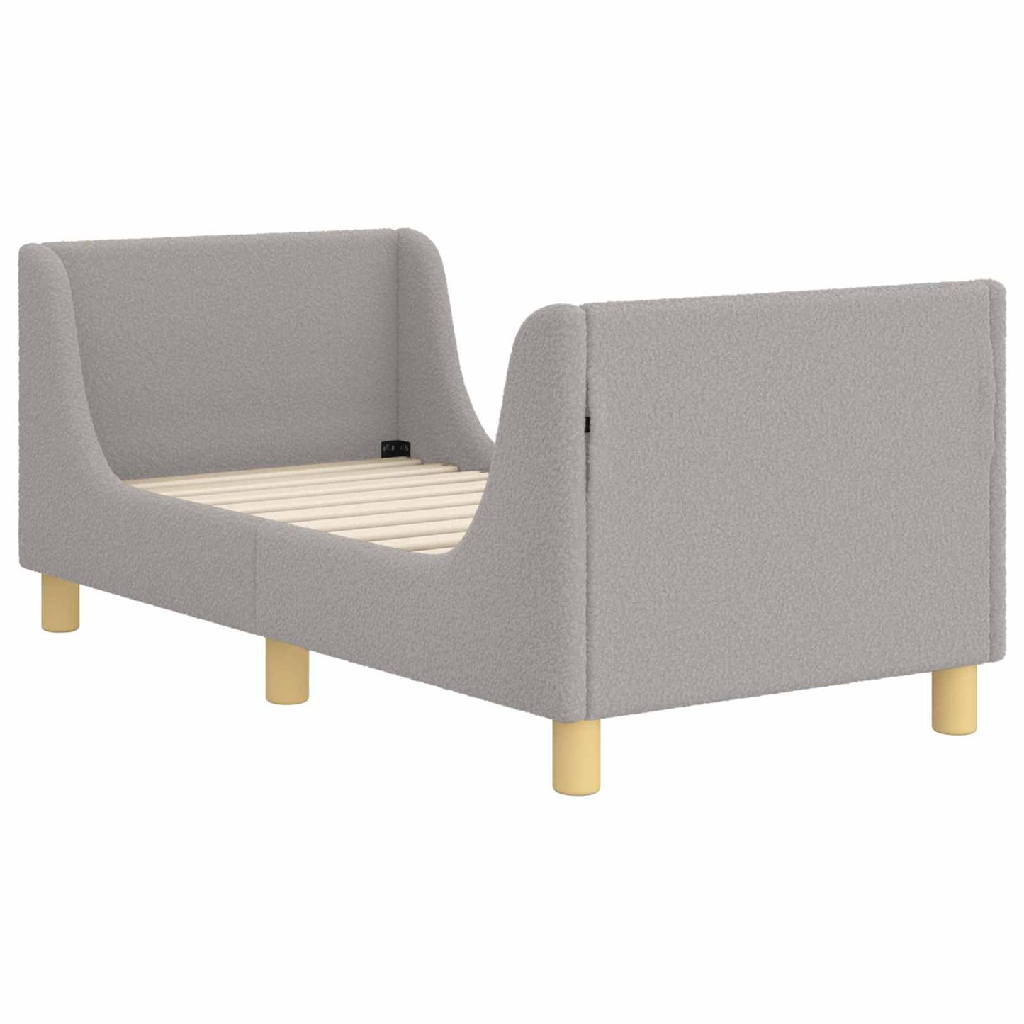 Gyerekágy keret fejtámlával Világosszürke 70 x 140 cm Bouclé