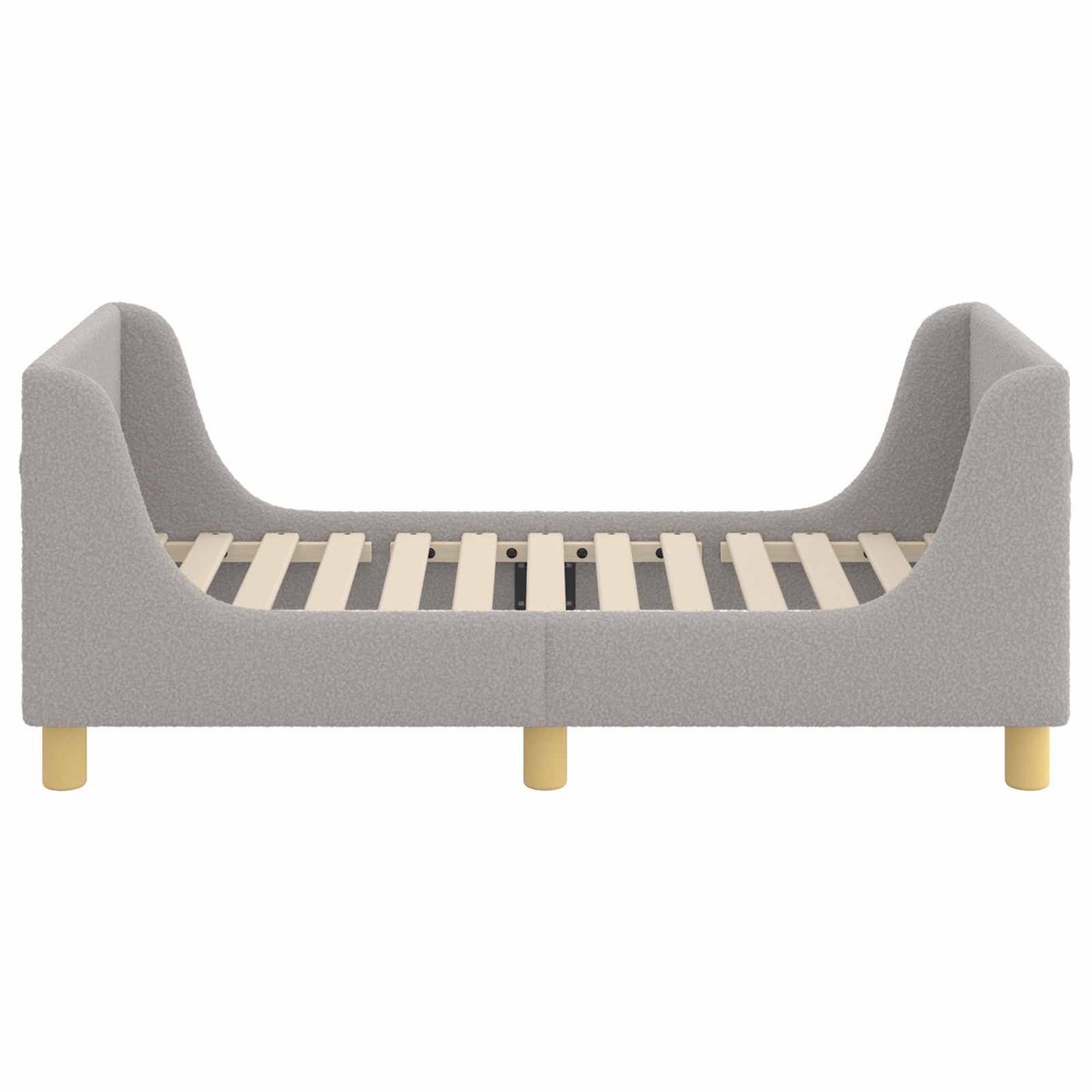 Gyerekágy keret fejtámlával Világosszürke 70 x 140 cm Bouclé