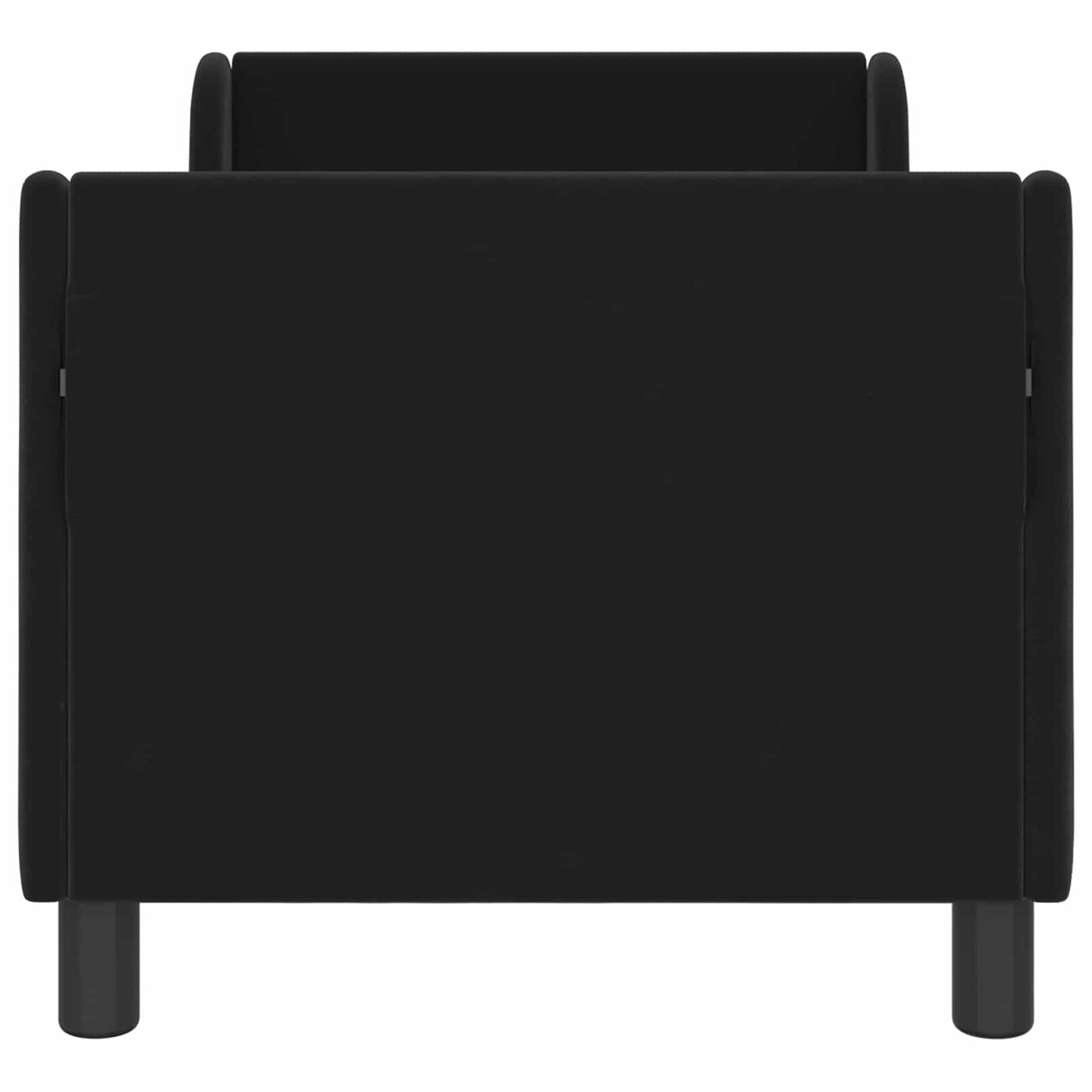 Gyerekágy keret fejtámlával Fekete 70 x 140 cm Bársony