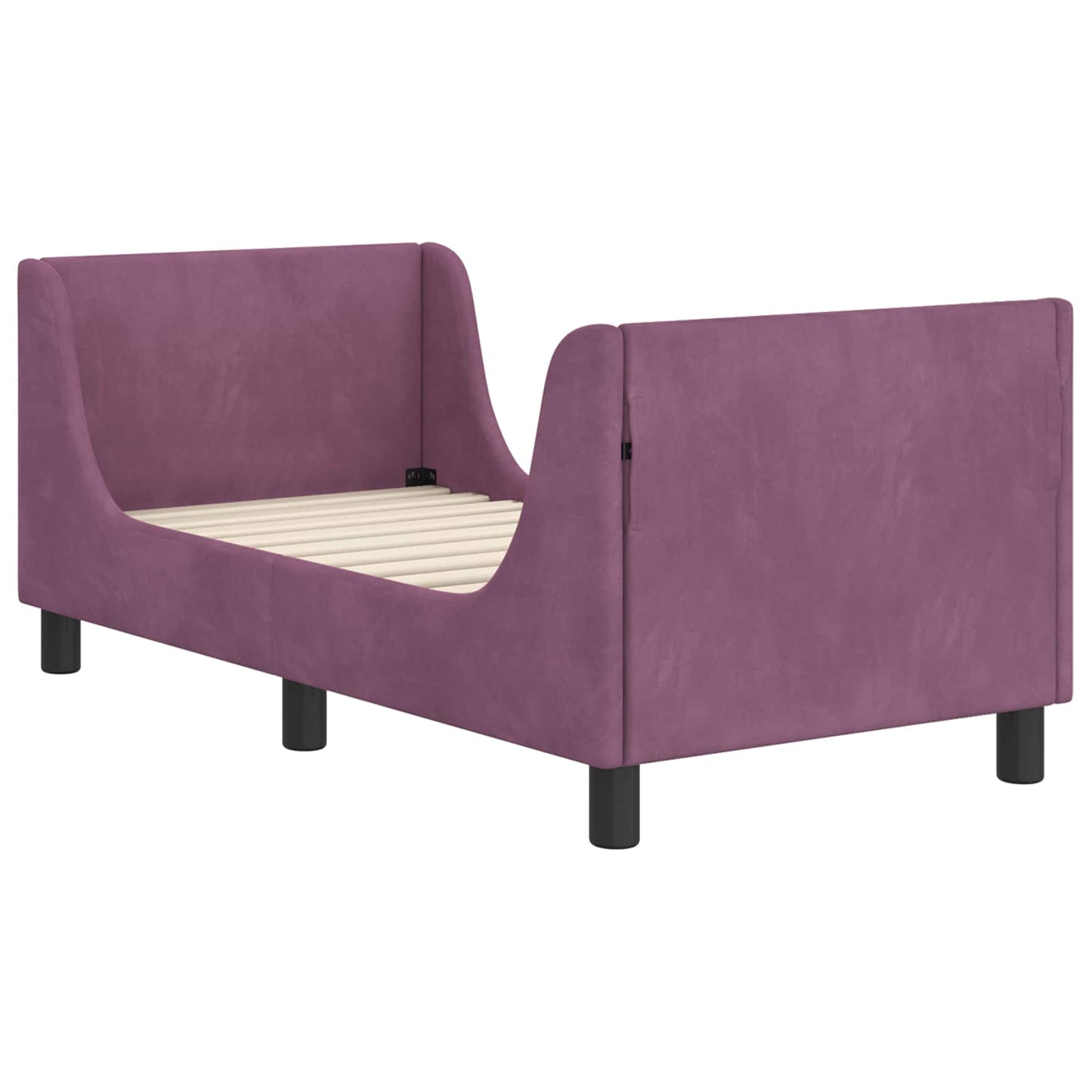 Gyerekágy keret fejtámlával Lila 70 x 140 cm Bársony