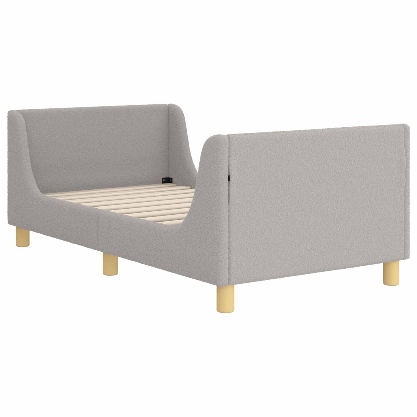 Gyerekágy kerettel fejtámlával Világosszürke 80 x 160 cm Bouclé