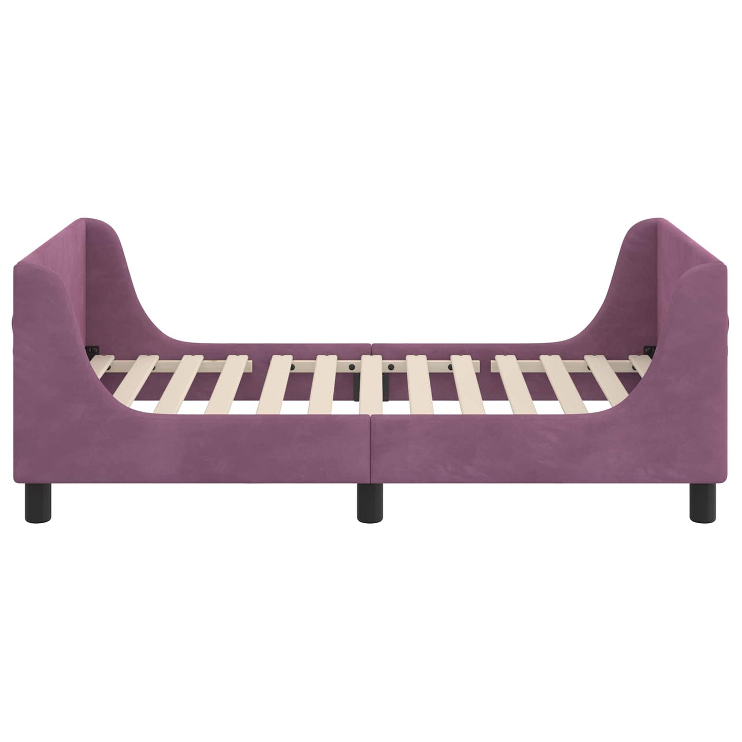 Gyerekágy kerettel fejtámlával Lila 80 x 160 cm Bársony