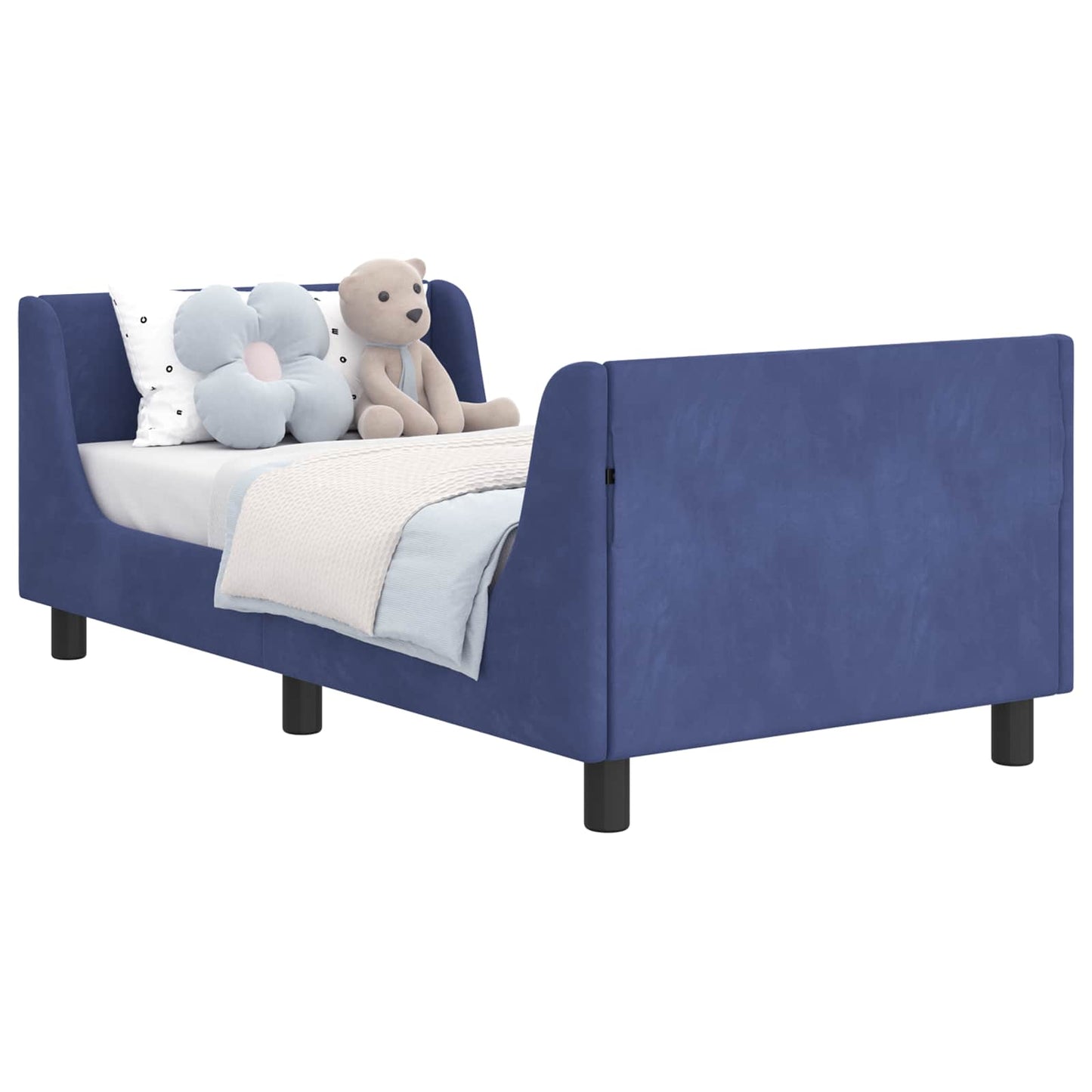 Gyerekágy kerettel Rendőrségi kék 80 x 160 cm Bársony