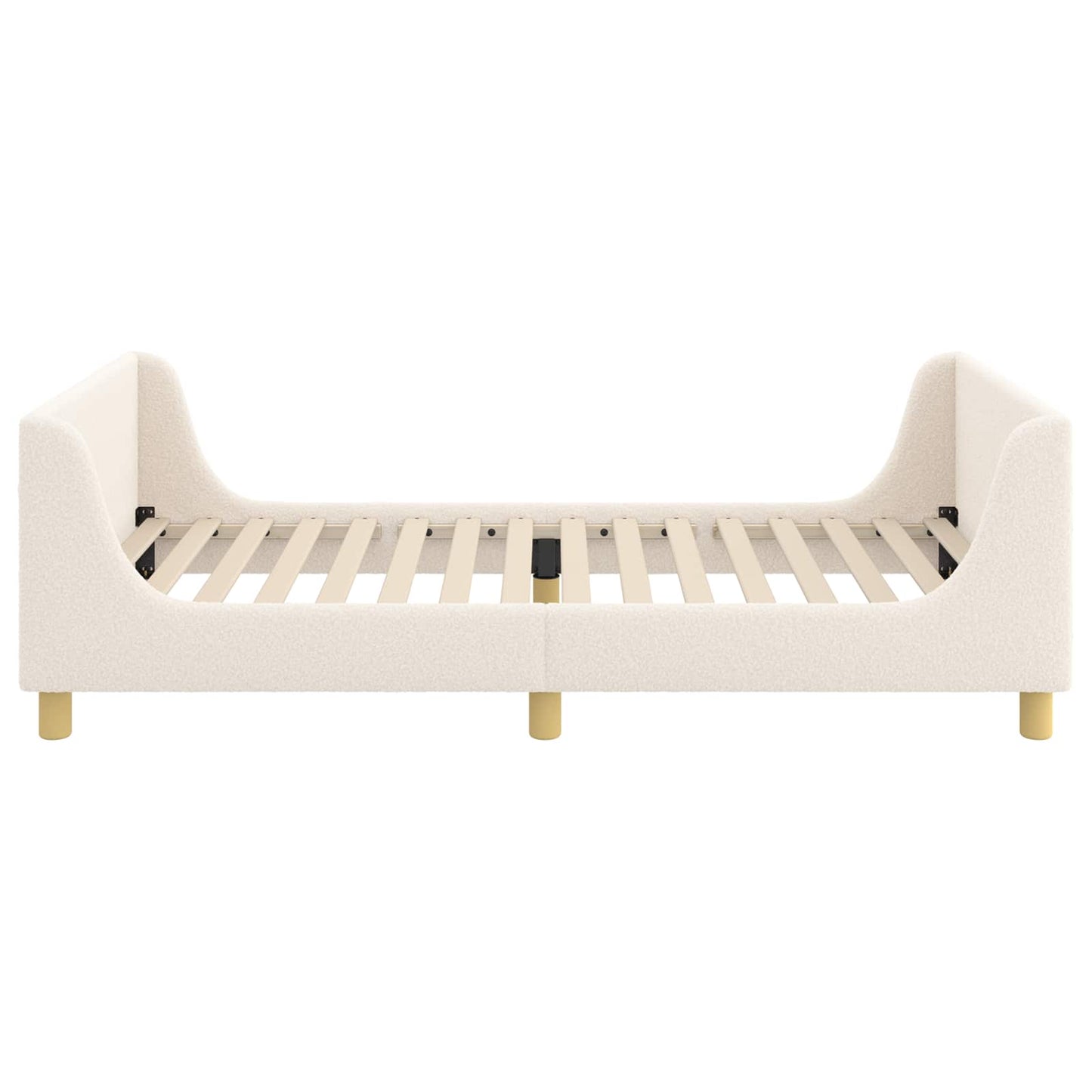 Gyerekágy kerettel fejtámlával Krémszínű 90 x 190 cm Bouclé