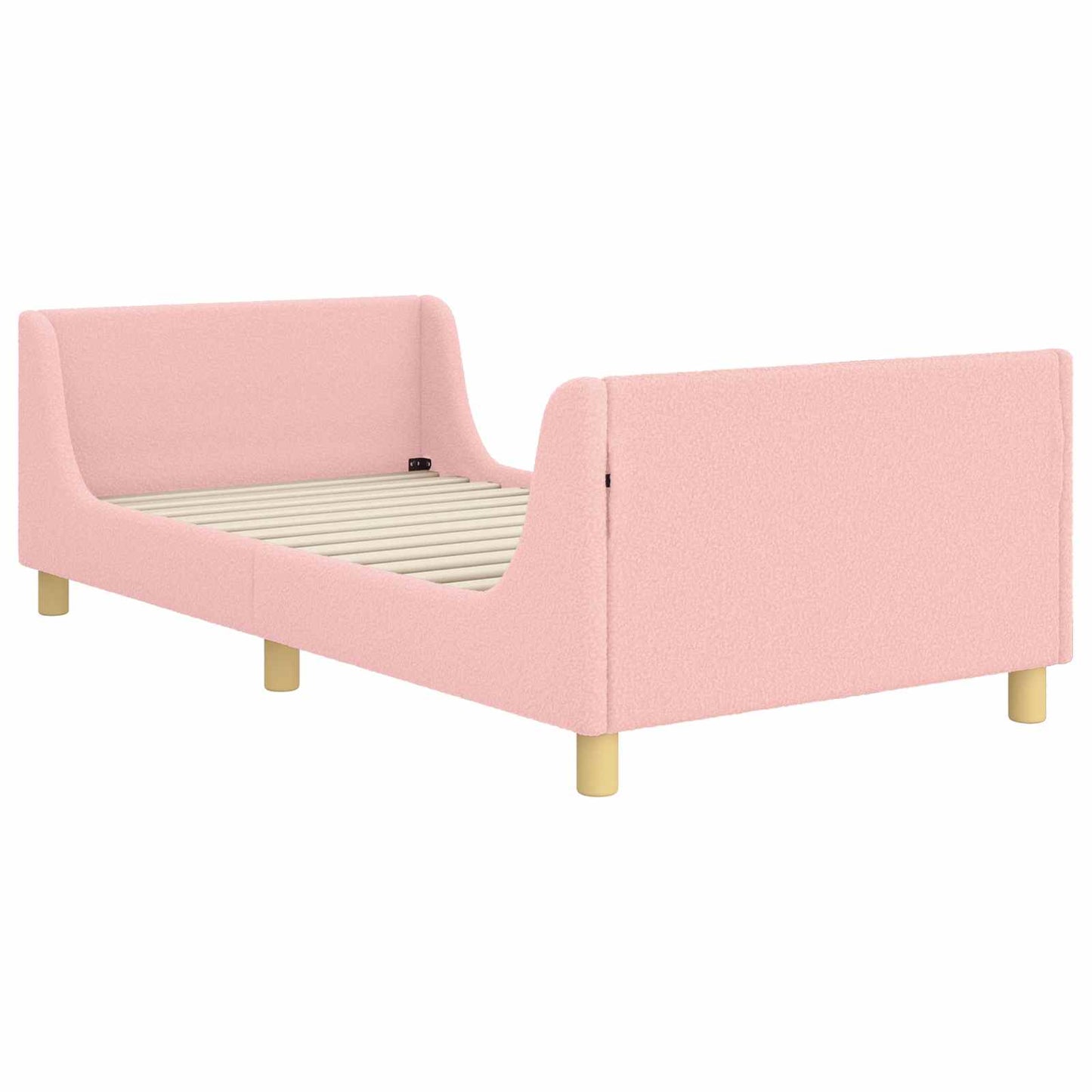 Gyerekágy kerettel fejtámlával Rózsaszín 90 x 190 cm Bouclé