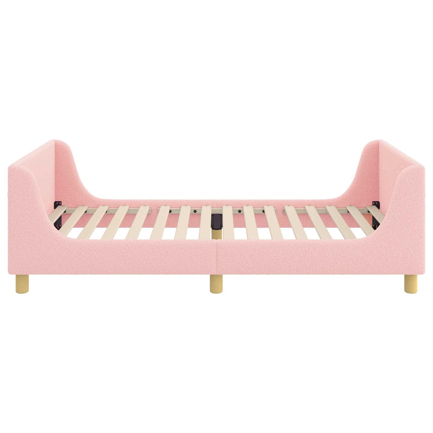 Gyerekágy kerettel fejtámlával Rózsaszín 90 x 190 cm Bouclé
