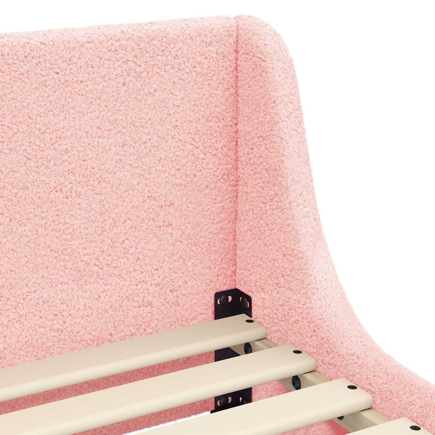 Gyerekágy kerettel fejtámlával Rózsaszín 90 x 200 cm Bouclé