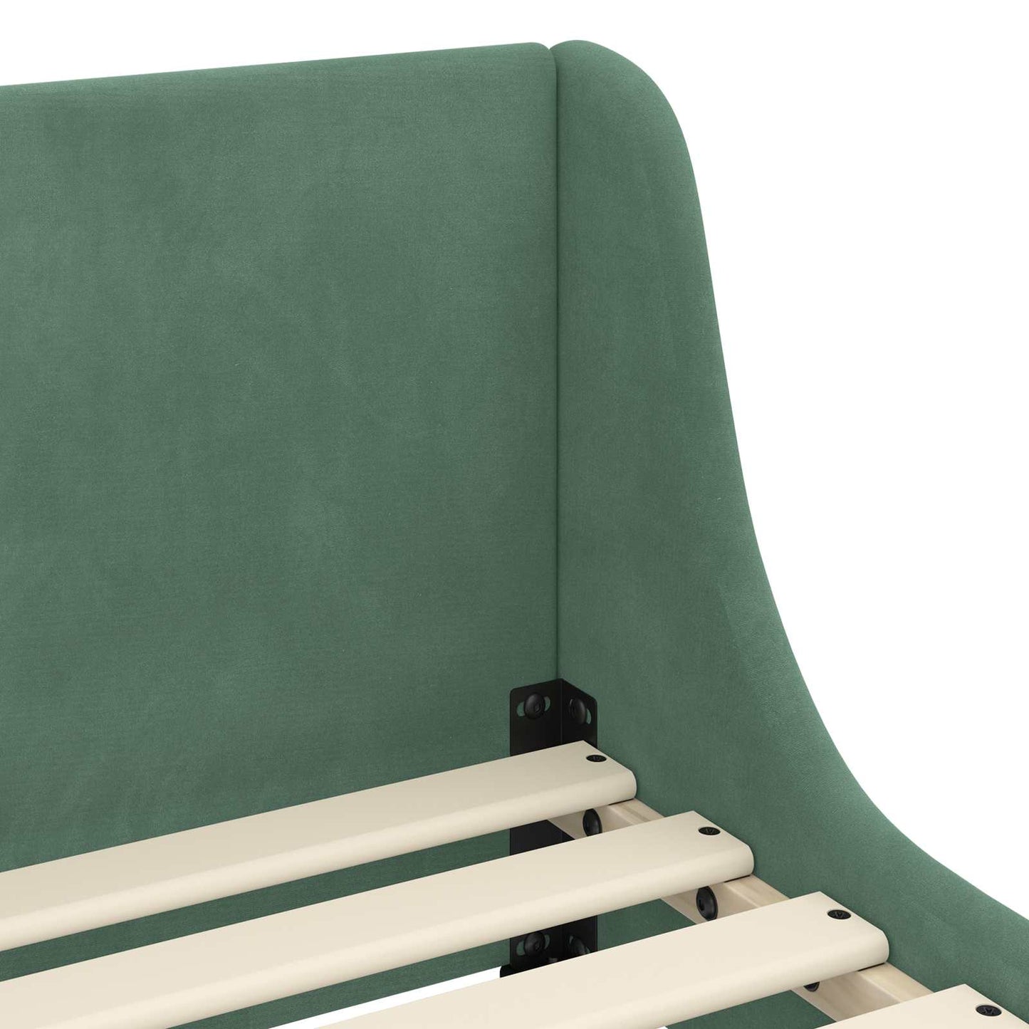 Gyerekágy kerettel fejtámlával Tengeri Zöld 90 x 200 cm Bársony