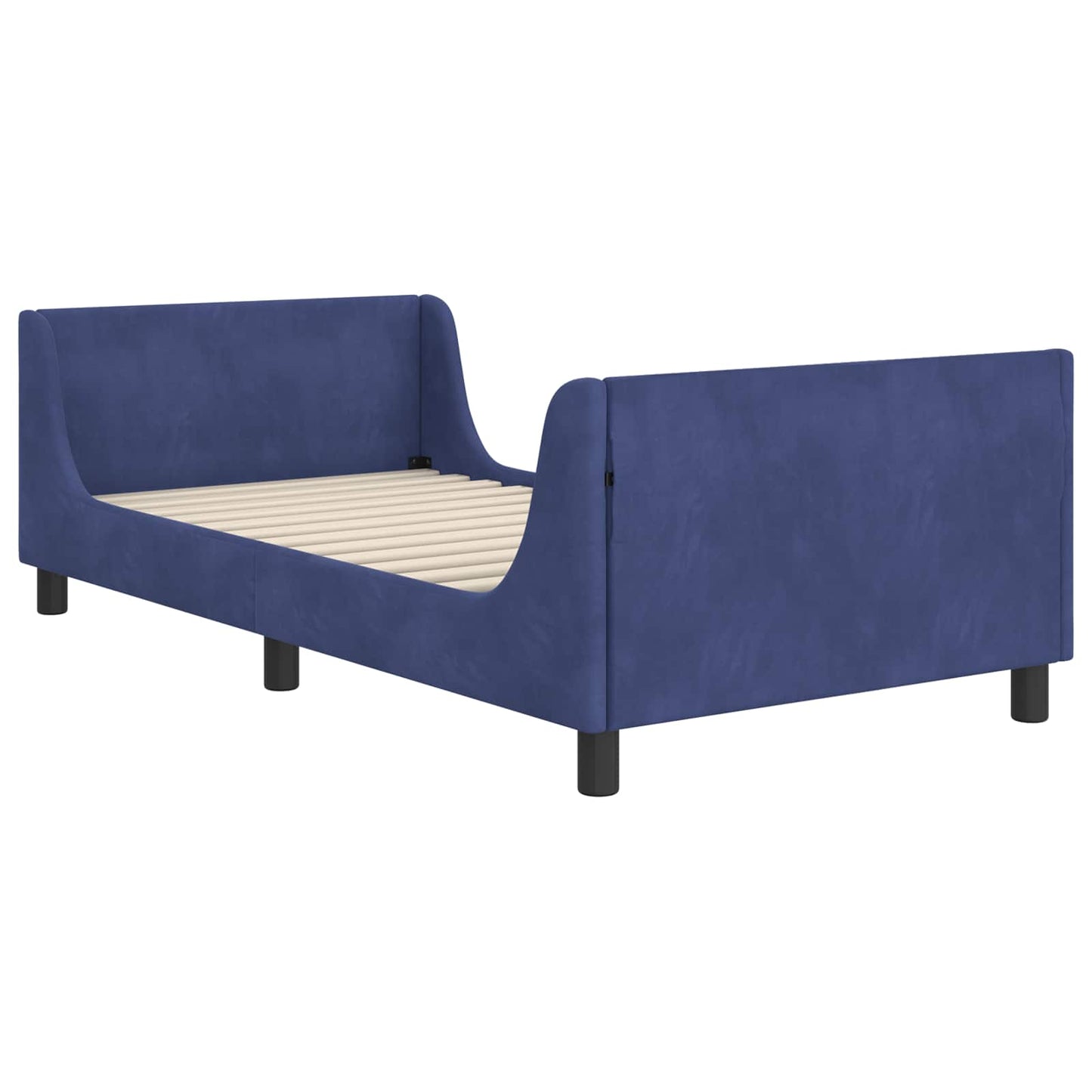 Gyerekágy kerettel Rendőrségi kék 90 x 200 cm Bársony