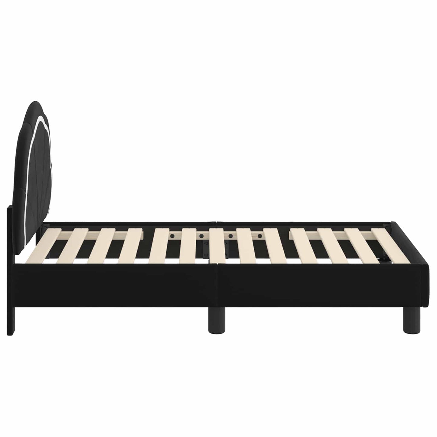 Gyerekágy keret fejtámlával Fekete 70 x 140 cm Bársony