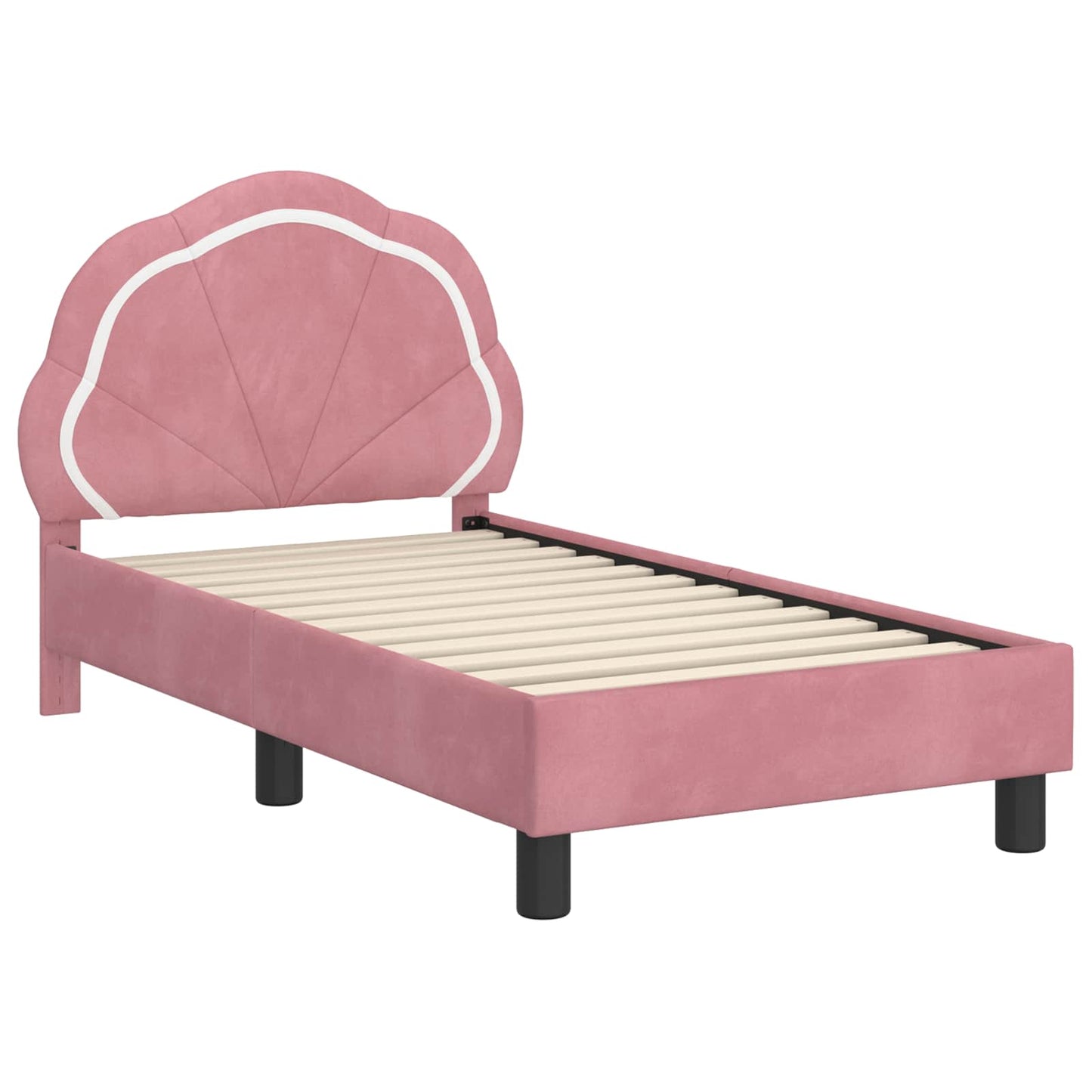 Gyerekágy keret fejtámlával Rózsaszín 70 x 140 cm Bársony
