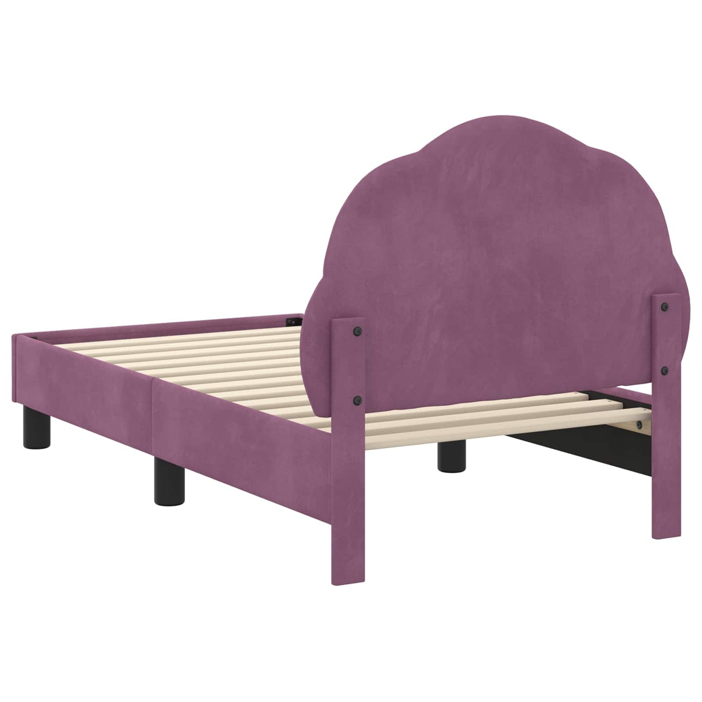 Gyerekágy keret fejtámlával Lila 70 x 140 cm Bársony